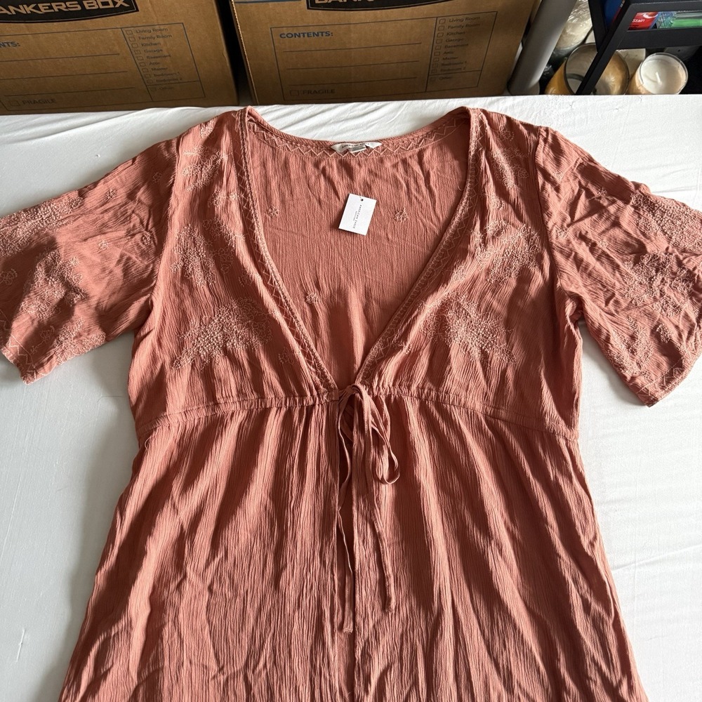 American Eagle Kimono Duster Cover Up Womens M Boho Festival Cottage Beach - Picture 3 of 15
